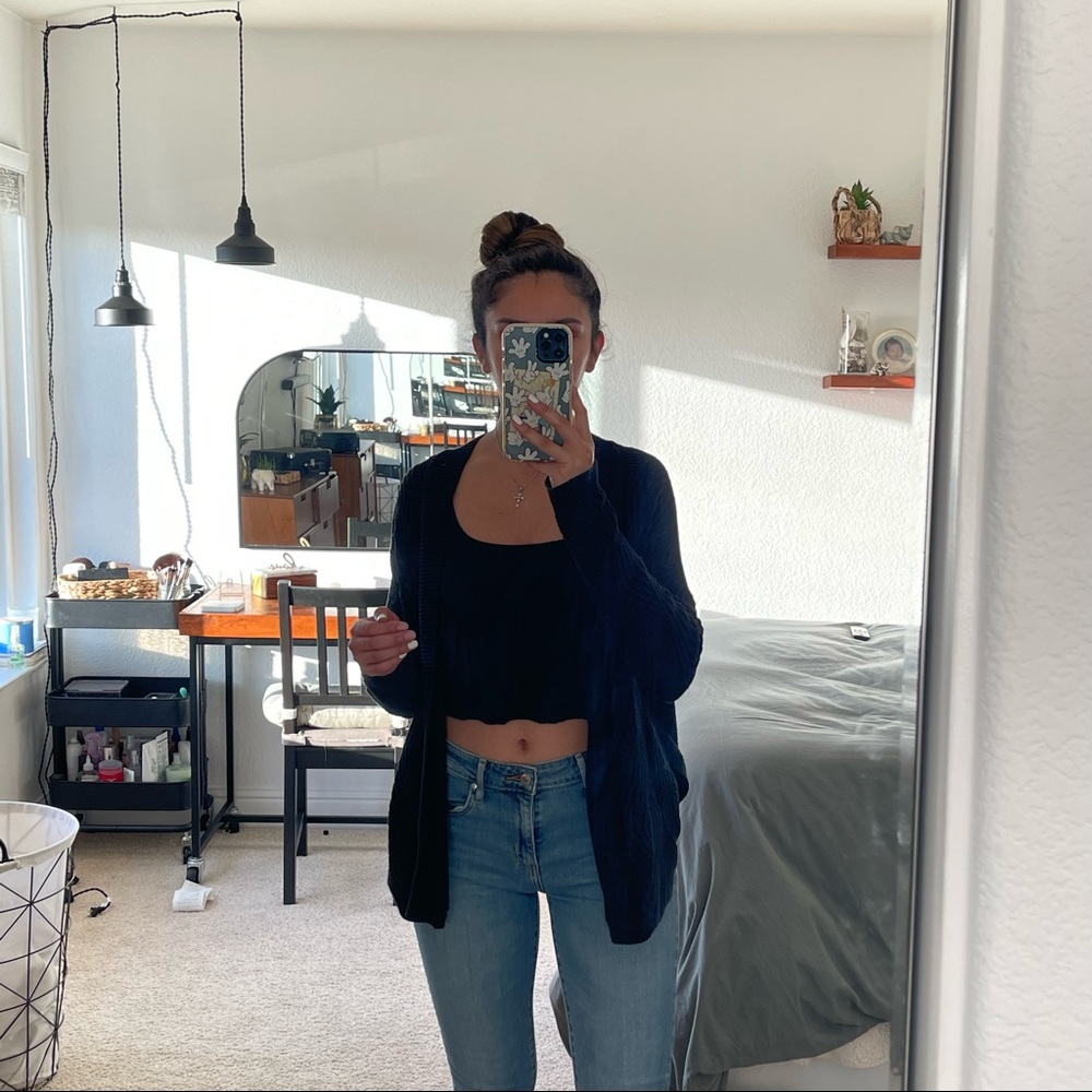 Black cardigan